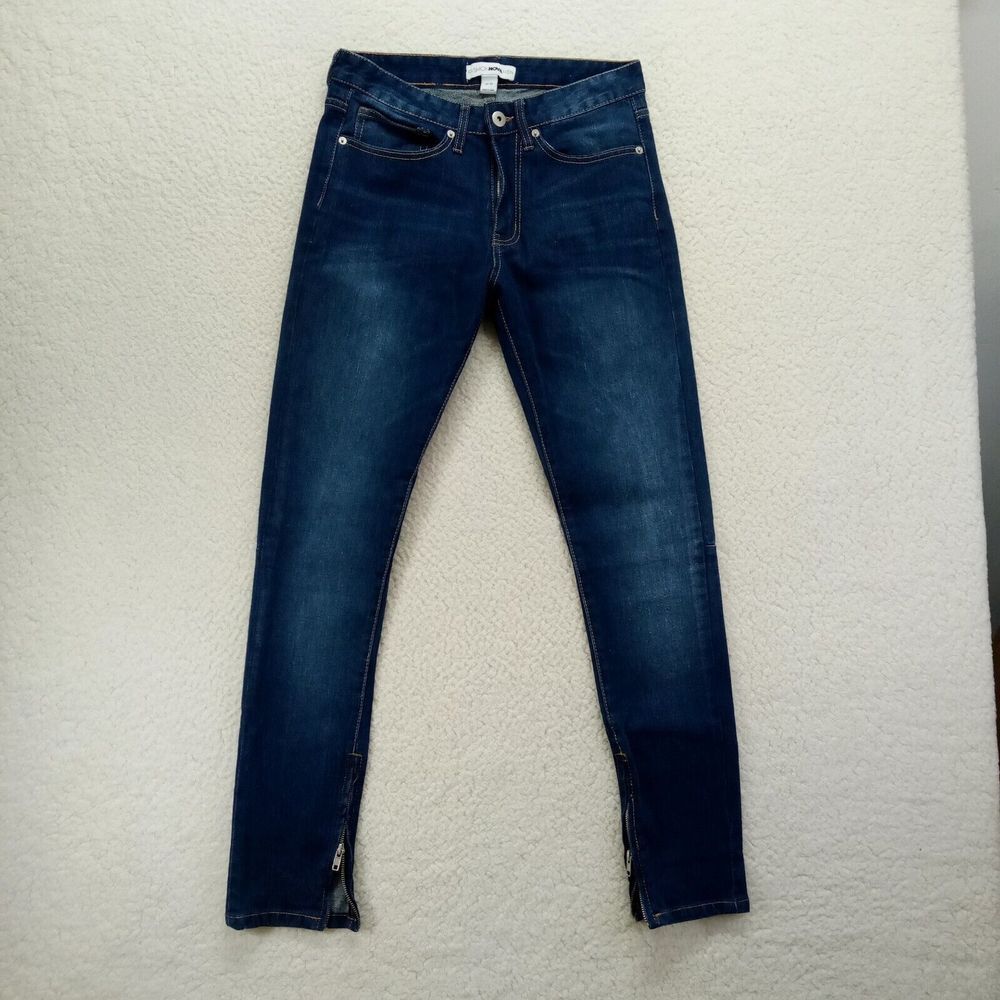 Fashion Nova Men Jeans 30x32 Zip Ankles Straight‎ Dark Demin Cotton Blend